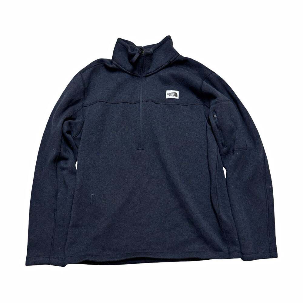 The North Face Women’s Black 1/4 Zip Fleece Logo Mock Neck Sweatshirt L